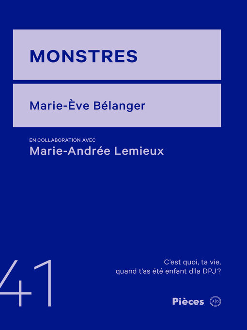 Cover image for Monstres